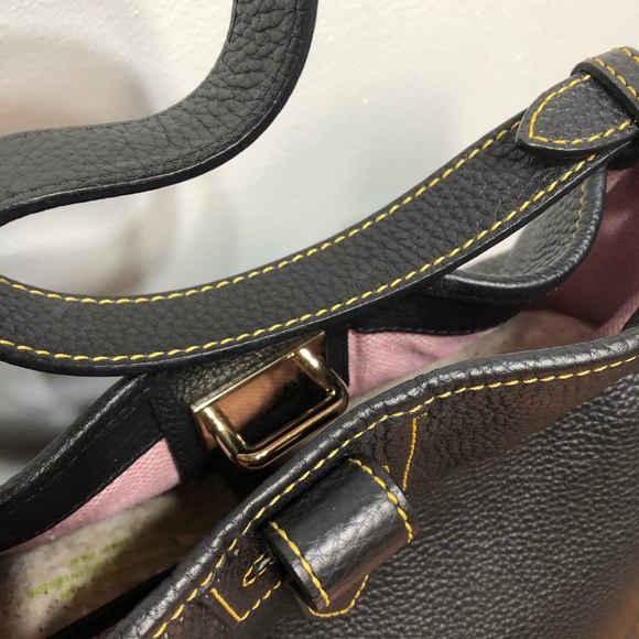 Dooney & Bourke Black Pebbled Leather Handbag - Gorgeous Details - EUC - Picture 7 of 14